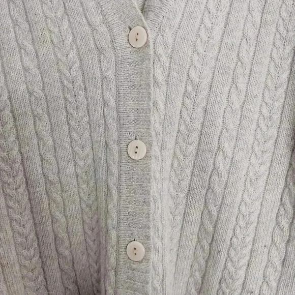 Vintage Wool Men's David Hollis Oatmeal Button Up Cardigan Size M - Picture 3 of 6